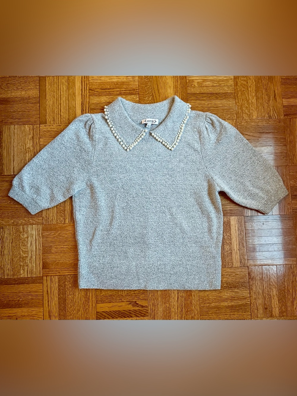 Nanette Lepore - Pearl Trim Collar Short-Sleeve Pullover